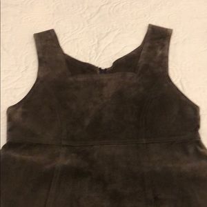 Vintage Dark Brown Suede Mock Neck Mini Dress